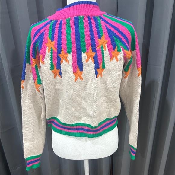 Urban Daizy ButtonUp Cardigan with Pink, Blue, Green & Orange Star Accents - Picture 4 of 5